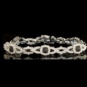 Elegant Black  & White  Diamond Bracelet
